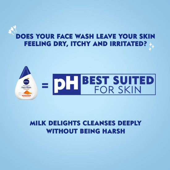 NIVEA Milk Delights Turmeric Face Wash - Reduces Pimple-Causing Bacteria