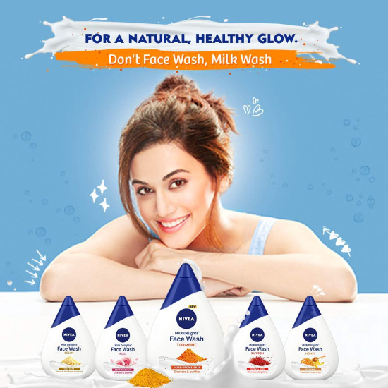 NIVEA Milk Delights Turmeric Face Wash - Reduces Pimple-Causing Bacteria