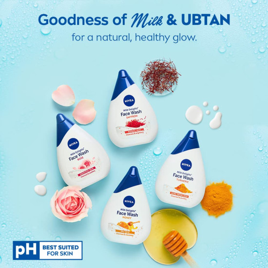 NIVEA Milk Delights Turmeric Face Wash - Reduces Pimple-Causing Bacteria