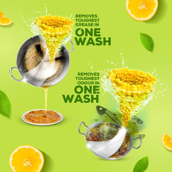 Vim Dishwash Liquid Gel Lemon Refill - Powerful Lemon Cleaning