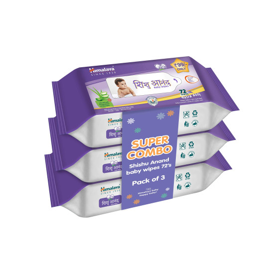 Shishu Anand Baby Wipes with Aloe Vera & Licorice - Gentle & pH Balanced