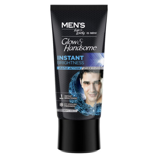 Fair & Lovely Glow & Handsome Instant Brightness Rapid Action Facewash 50g - For Instant Brightness