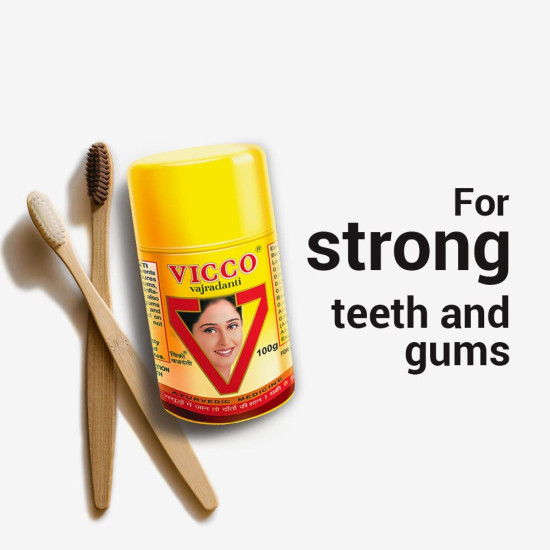 VICCO VAJRADANTI POWDER - Ayurvedic Care for Strong Teeth & Gums