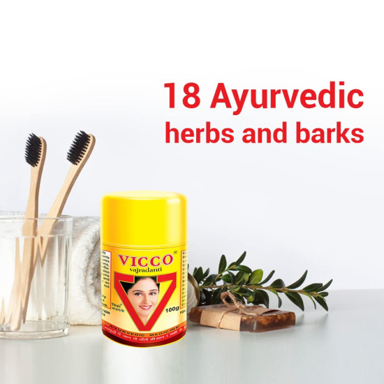 VICCO VAJRADANTI POWDER - Ayurvedic Care for Strong Teeth & Gums