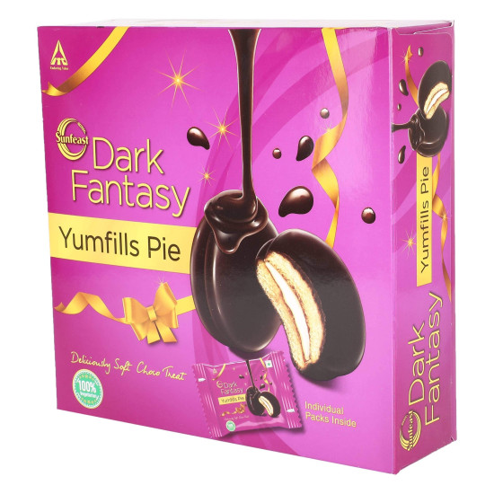 Sunfeast Dark Fantasy Yumfills Pie, 253g - Chocolate Enrobed Vanilla Cake