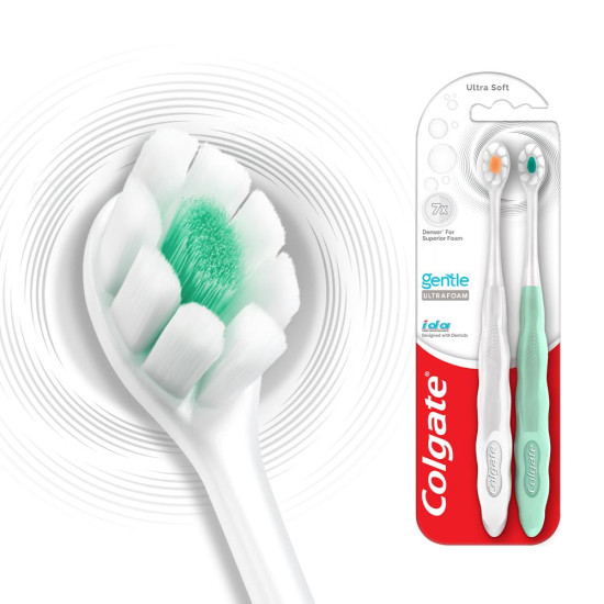 Colgate Gentle UltraFoam Toothbrush - Ultra Soft Bristles for Superior Clean Colgate Gentle UltraFoam Toothbrush - Ultra Soft Bristles for Superior Clean