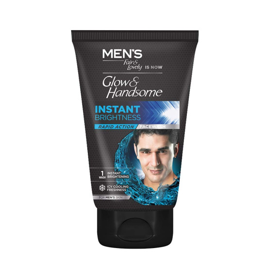 Fair & Lovely Glow & Handsome Instant Brightness Rapid Action Facewash - Instant Brightness for Men