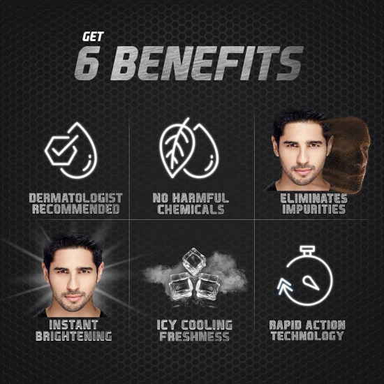 Fair & Lovely Glow & Handsome Instant Brightness Rapid Action Facewash - Instant Brightness for Men