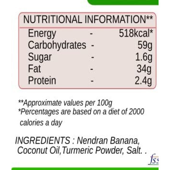 Naturalz Kerala Banana Chips (Coconut Oil, 1Kg) - Authentic Indian Snack Naturalz Kerala Banana Chips (Coconut Oil, 1Kg) - Authentic Indian Snack