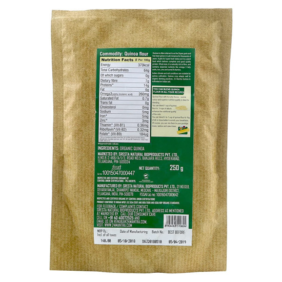 24 Mantra Organic Quinoa Flour - 100% Organic & Chemical Free