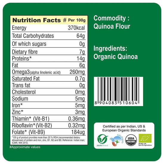 24 Mantra Organic Quinoa Flour - 100% Organic & Chemical Free