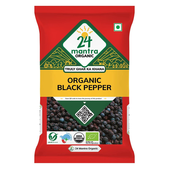 24 Mantra Organic Black Pepper Whole - 100% Organic Spice 24 Mantra Organic Black Pepper Whole - 100% Organic Spice
