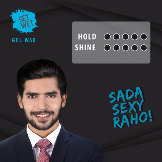 Set Wet Hair Wax For Men - Strong Hold & Shiny Wet Look