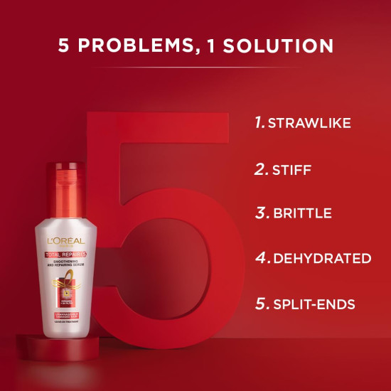 L'Oreal Paris Total Repair 5 Bundle - Repairing Shampoo, Conditioner & Serum