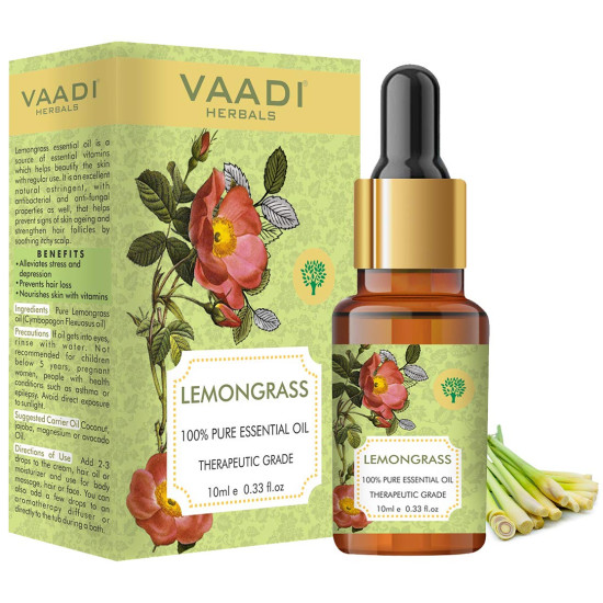 Vaadi Herbals Lemongrass Essential Oil - Stress Relief & Anti-Ageing Vaadi Herbals Lemongrass Essential Oil - Stress Relief & Anti-Ageing