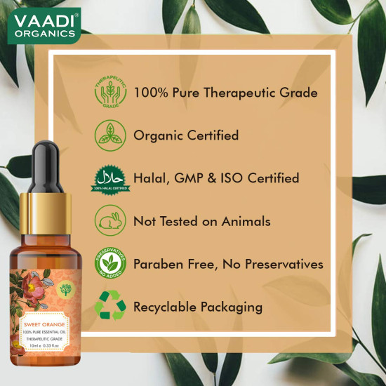 VAADI HERBALS Sweet Orange Essential Oil - Vitamin C Reduces Hairfall