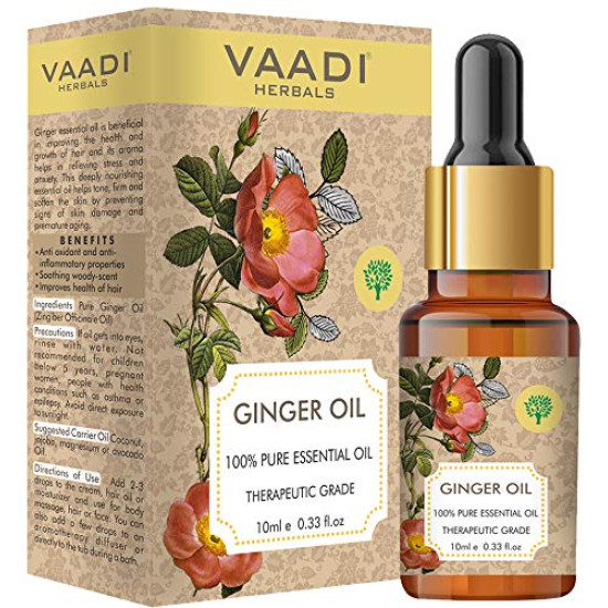 Vaadi Herbals Ginger Essential Oil - 100% Pure Therapeutic Grade