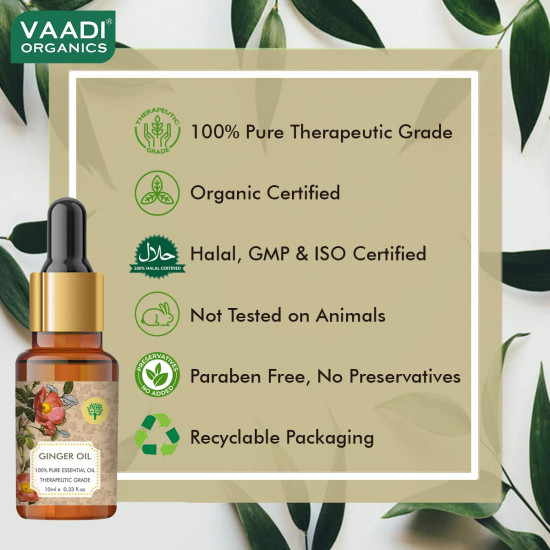 Vaadi Herbals Ginger Essential Oil - 100% Pure Therapeutic Grade