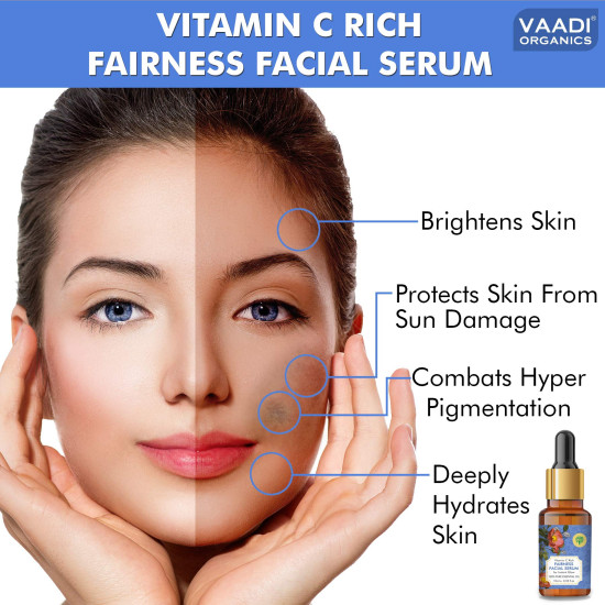 VAADI HERBALS Vitamin C Fairness Facial Serum - Brightens & Protects Skin