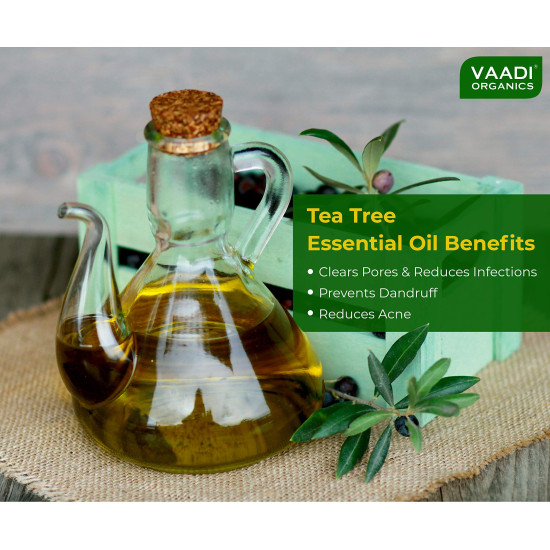 VAADI HERBALS Tea Tree Essential Oil - Reduces Acne & Prevents Dandruff