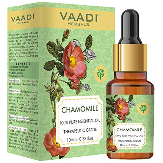 VAADI HERBALS Chamomile Essential Oil - Reduces Blemishes & Relieves Stress