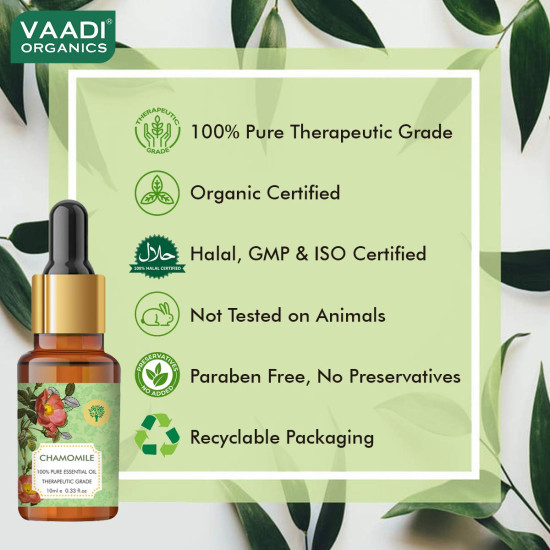 VAADI HERBALS Chamomile Essential Oil - Reduces Blemishes & Relieves Stress