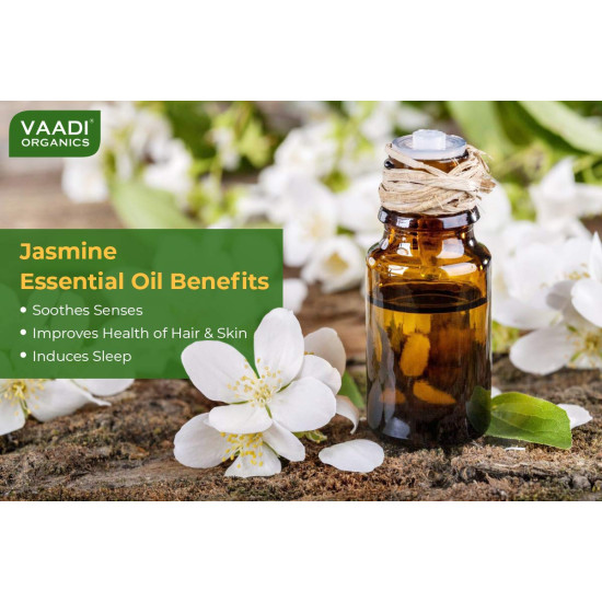 VAADI HERBALS Jasmine Essential Oil - Nourishes Hair & Uplifts Mood