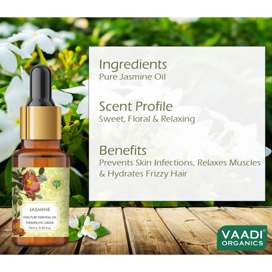 VAADI HERBALS Jasmine Essential Oil - Nourishes Hair & Uplifts Mood