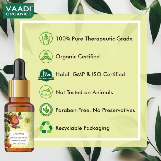 VAADI HERBALS Jasmine Essential Oil - Nourishes Hair & Uplifts Mood
