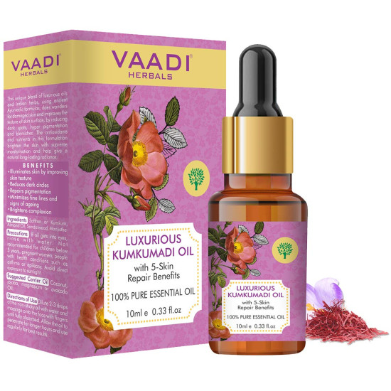 VAADI HERBALS Luxurious Kumkumadi Oil - Pure Mix of Saffron & Sandalwood