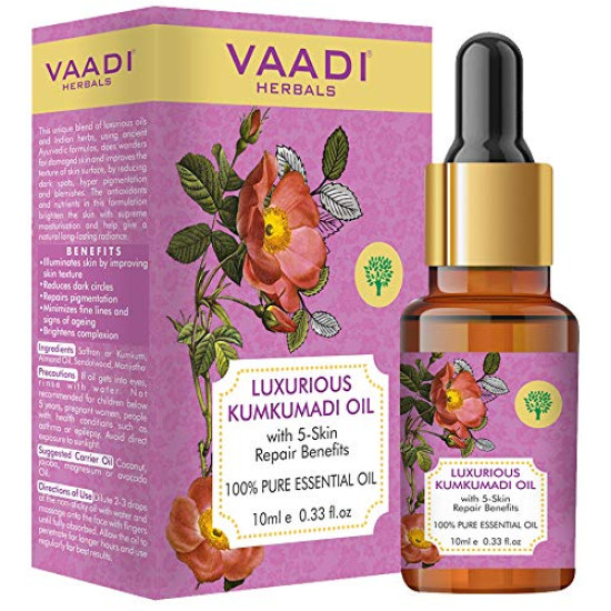 VAADI HERBALS Luxurious Kumkumadi Oil - Pure Mix of Saffron & Sandalwood