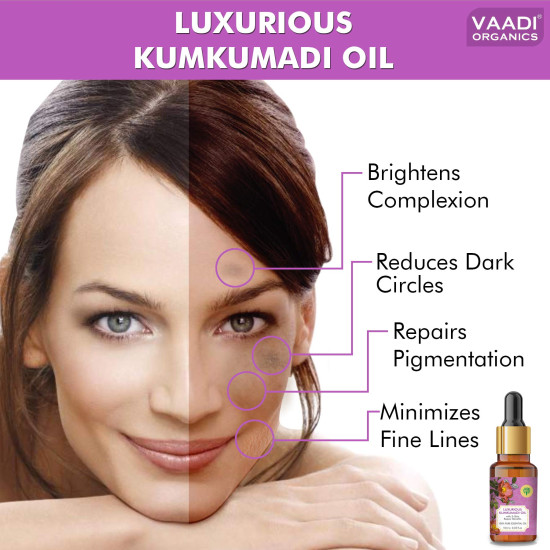 VAADI HERBALS Luxurious Kumkumadi Oil - Pure Mix of Saffron & Sandalwood