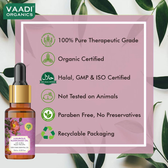 VAADI HERBALS Luxurious Kumkumadi Oil - Pure Mix of Saffron & Sandalwood