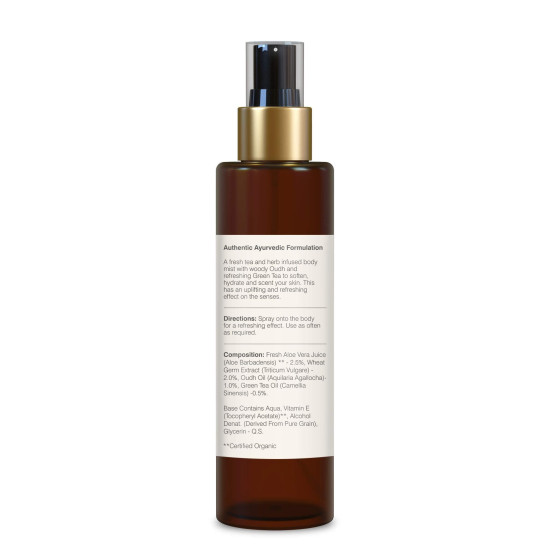 Forest Essentials Body Mist Oudh & Green Tea - Long Lasting & Intense Perfume