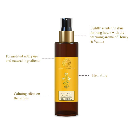Forest Essentials Body Mist Honey & Vanilla - Natural & Hydrating Fragrance