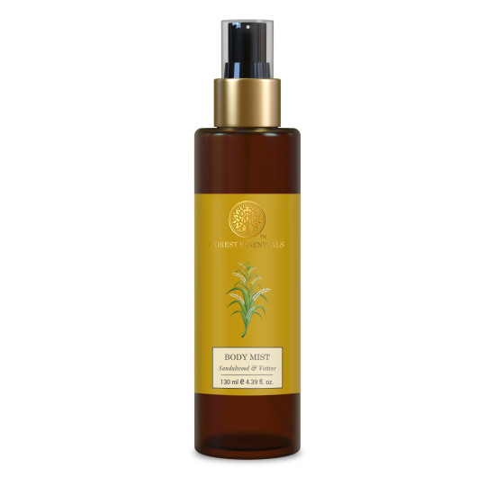 Forest Essentials Body Mist Sandalwood & Vetiver - Luxury Earthy & Woody Fragrance