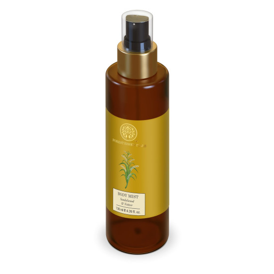 Forest Essentials Body Mist Sandalwood & Vetiver - Luxury Earthy & Woody Fragrance