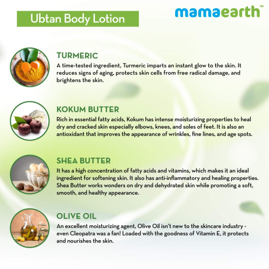 Mamaearth Ubtan Body Lotion - Nourish Dry Skin with Ubtan & Turmeric