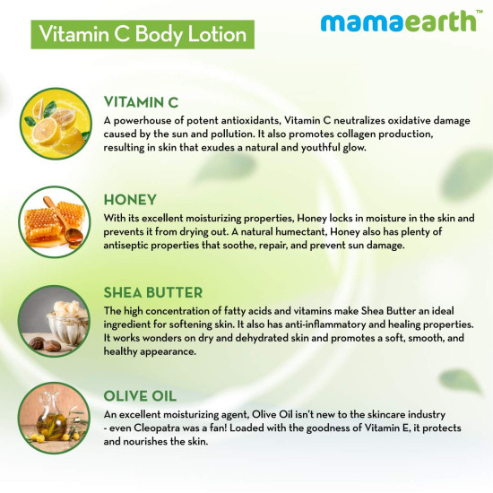 Mamaearth Vitamin C Body Lotion - Deep Hydration & Natural Ingredients