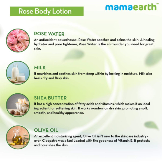 Mamaearth Rose Body Lotion - Nourishing Skincare for Dry Skin