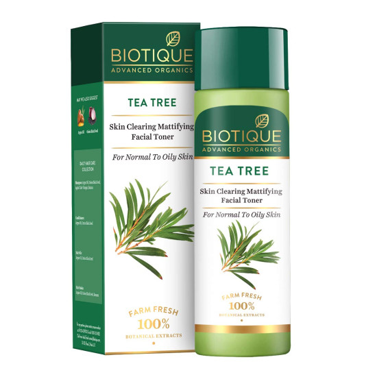 Biotique Tea Tree Skin Clearing Mattifying Facial Toner - Treats Acne & Tightens Pores