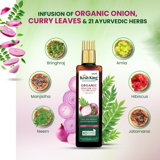 Kesh King Organic Onion Oil - Reduces Hair Fall & Boosts Growth