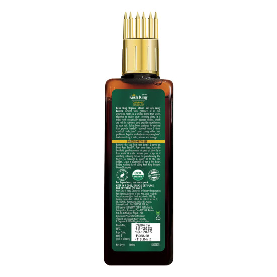 Kesh King Organic Onion Oil - Reduces Hair Fall & Boosts Growth