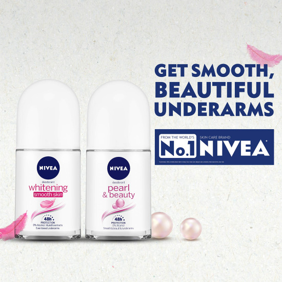 NIVEA Roll On Deodorants - Whitening & Pearl Beauty | 48H Protection