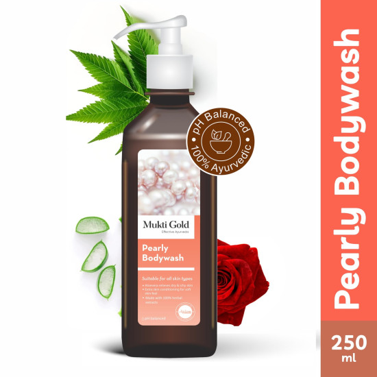 Axiom Mukti Gold Pearly Body wash, Made with herbal extracts, Aloevera Relieves Dry & Itchy Skin with Extra Skin Conditioning, Useful for all skin types, Soft skin feel -250ml