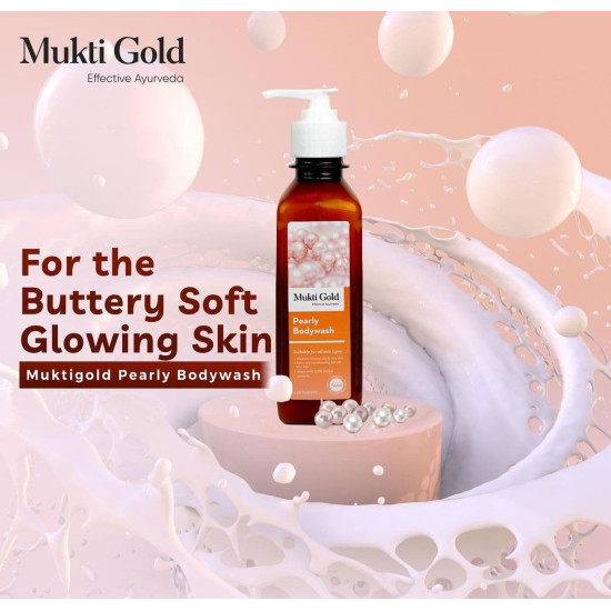 Axiom Mukti Gold Pearly Body wash, Made with herbal extracts, Aloevera Relieves Dry & Itchy Skin with Extra Skin Conditioning, Useful for all skin types, Soft skin feel -250ml