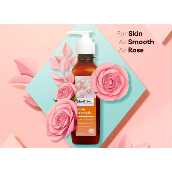 Axiom Mukti Gold Pearly Body wash, Made with herbal extracts, Aloevera Relieves Dry & Itchy Skin with Extra Skin Conditioning, Useful for all skin types, Soft skin feel -250ml