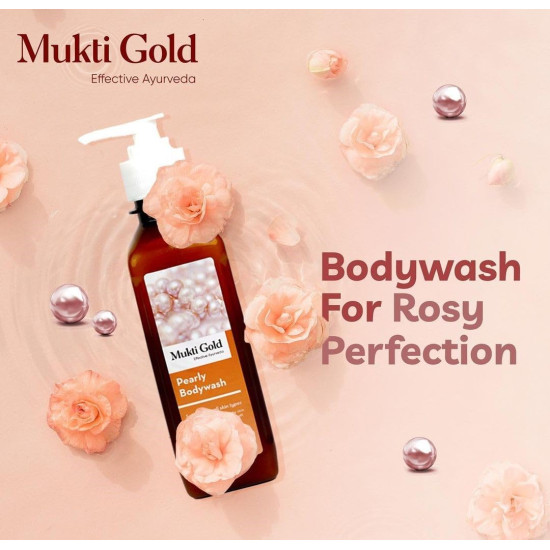 Axiom Mukti Gold Pearly Body wash, Made with herbal extracts, Aloevera Relieves Dry & Itchy Skin with Extra Skin Conditioning, Useful for all skin types, Soft skin feel -250ml