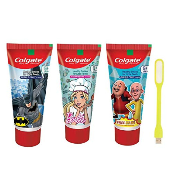 Colgate Kids Toothpaste Batman + Barbie + Motu Patlu - Bubble Fruit Flavour