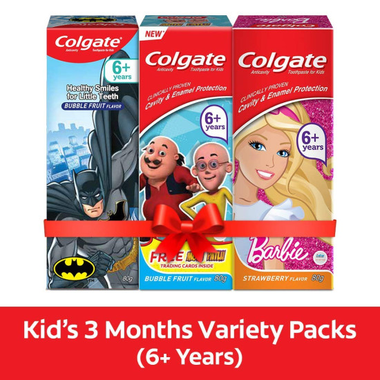 Colgate Kids Toothpaste Batman + Barbie + Motu Patlu - Bubble Fruit Flavour